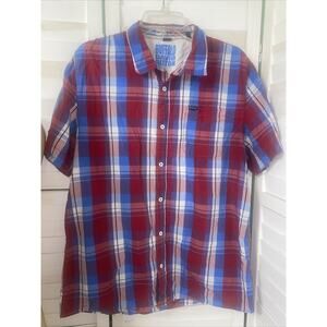 Buffalo David Bitton Men’s Short Sleeve Classic Button Down Plaid Shirt X-Large